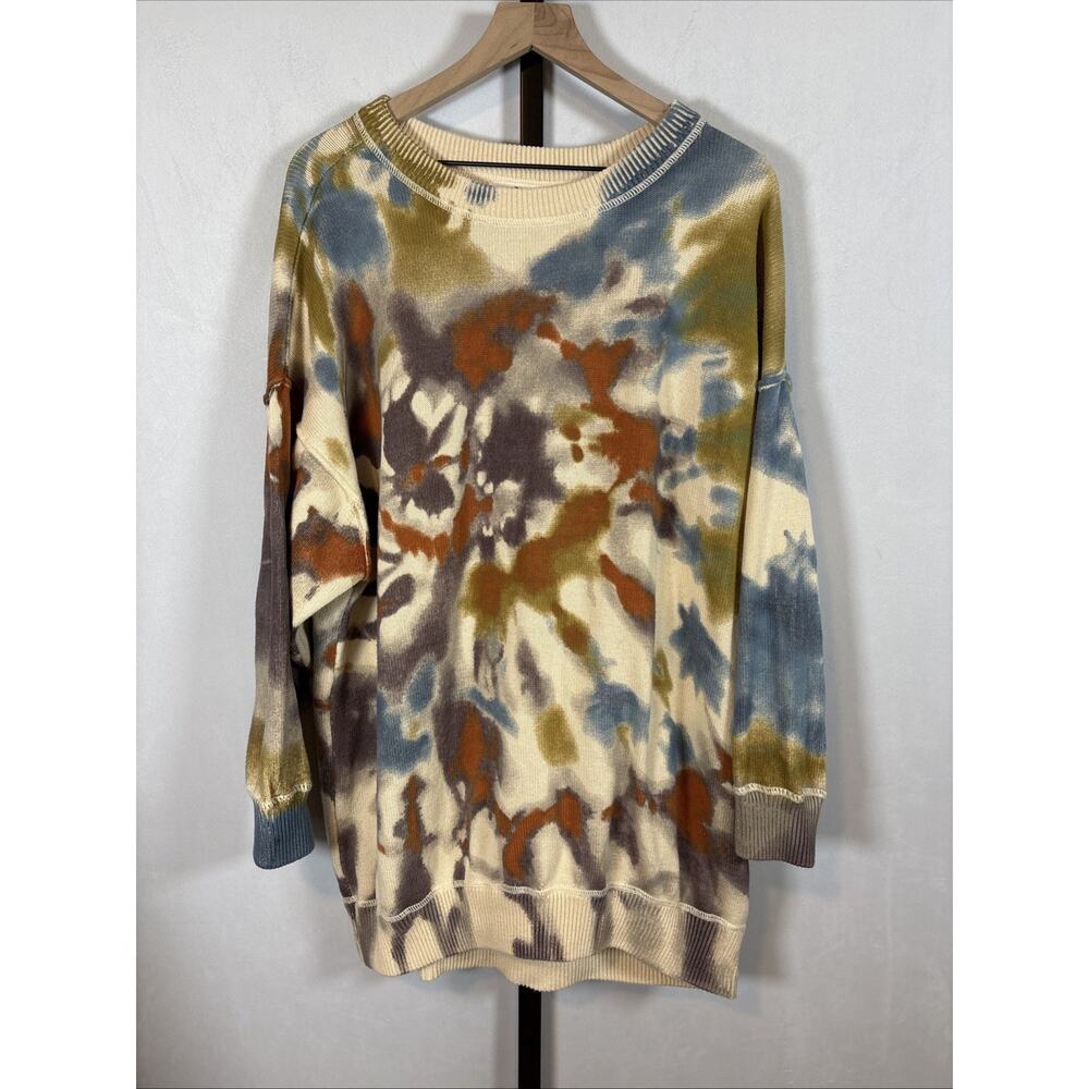 Natural Life Taylor Sunset Oversized Sweater Women's Small/Medium Cotton Artsy